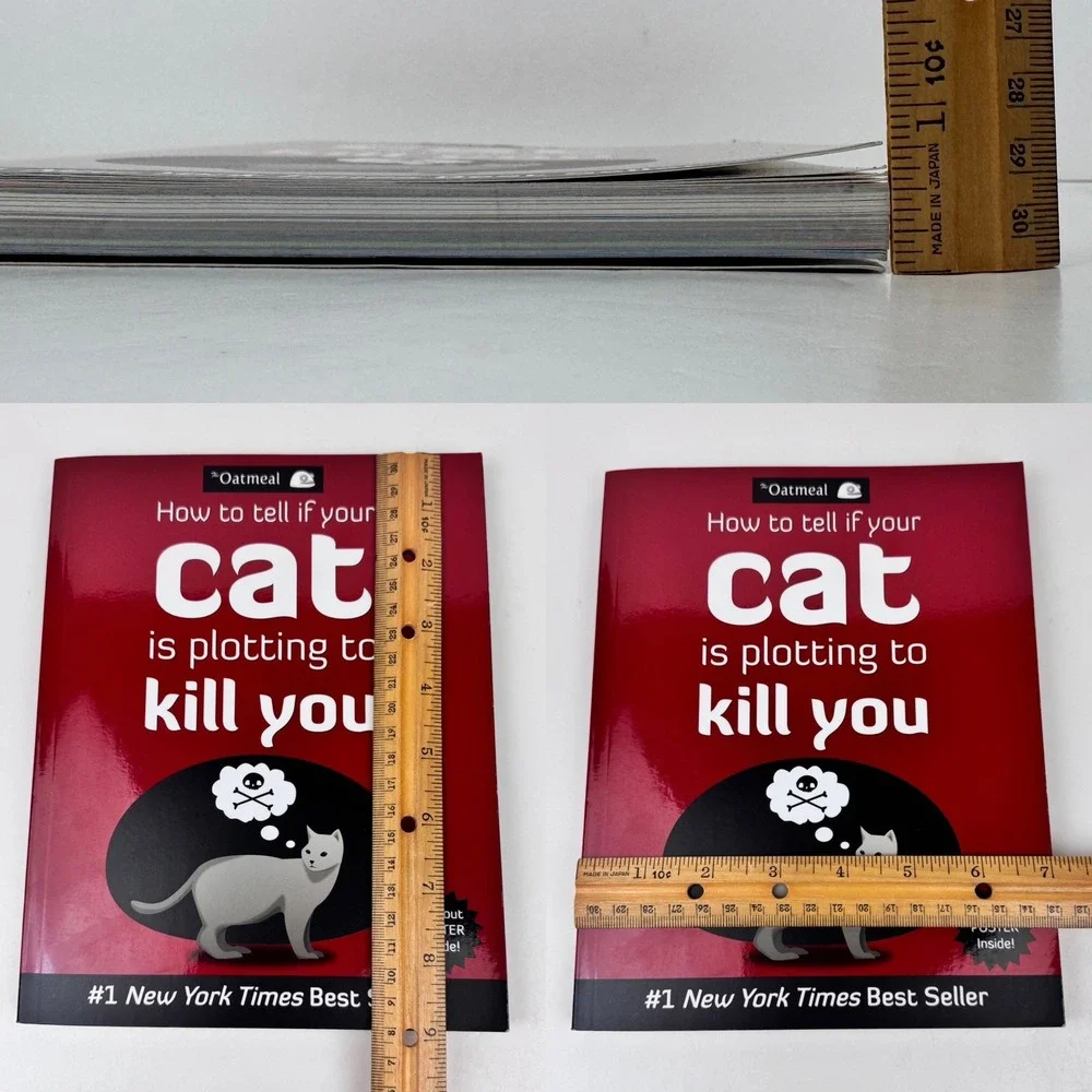 Softcover Oatmeal How to Tell your Cats Plotting to Kill You Funny Book w Poster
